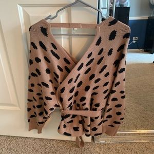 Brown With Black Polka Dot Sweater